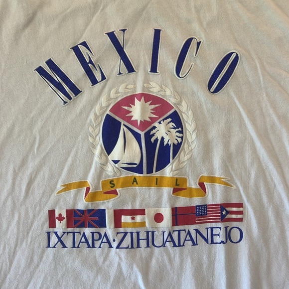 Vintage 50/50 Single Stitch Sail MEXICO Vacation T-shirt White, Sz XL - Picture 2 of 11